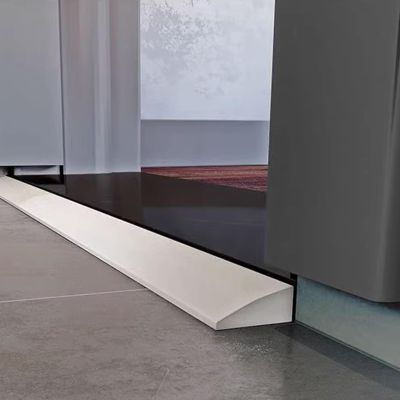 Threshold Ramps, Wheelchair Ramp, Non-Slip Solid Silicone Household Ramp Transition Strip, can Be Cut at Will, Bathroom Water Retaining Strip Shower Threshold Door Bottom Seal Self-Adhesive Bottom (S