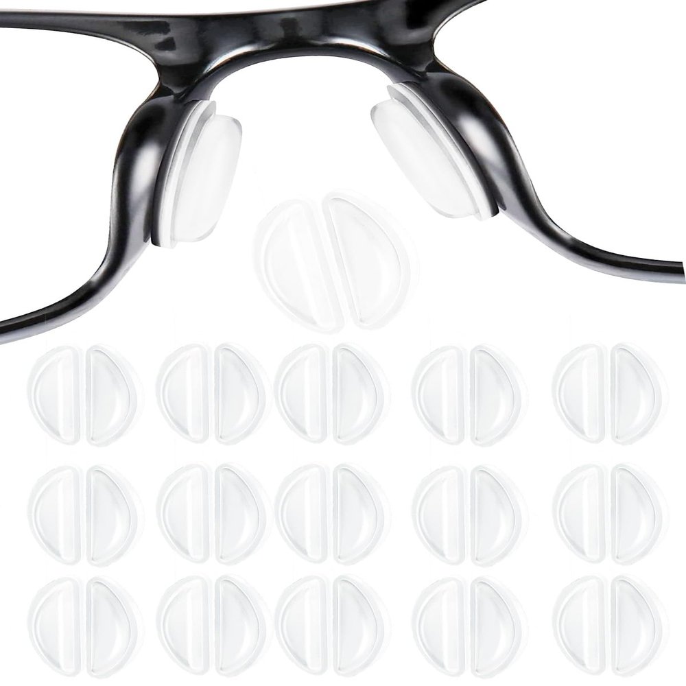 Air Bag Eye Glasses Nose Pads - 10 Pair, Non Slip, Anti Slip, Silicone, White for Plastic Frame
