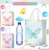 Locmeo 24 Pcs Butterfly Party Favor Bags with Handles Reusable Non Woven Butterfly Goodie Bags Pink Blue and Purple Candy Treat Gift Bag for Girl Boy Birthday Baby Shower Party, 8 x 4 x 10 Inch view 2