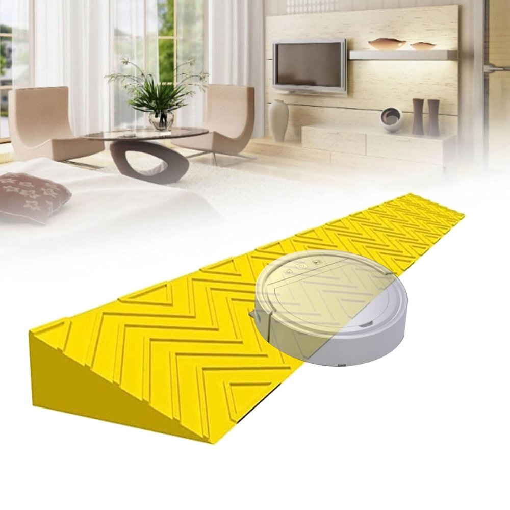 Rise Threshold Ramp, 1-10cm Portable Threshold Ramps, Ramps for Wheelchair Scooter Sweeping Robot, Non-Slip Textured Surface, for Bike, Wheelchair, Cleaning, Robot, Garage, Warehouse (Color : Yellow