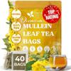 FreshDrinkUS, Premium 40 Mullein Leaf Tea For Lungs, Great Lung Detox For Smokers, Handmade, 100% Natural & Pure, No Sugar, No Caffeine, No Gluten, Vegan view 1