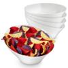 54oz White Plastic Serving Bowls (4 Pack) Large Disposable Snack Bowl Candy Dishes, Buffet Containers, Chips, Popcorn, Snacks, Punch, Salad Bar, Parties, Office Desk, Bridal Shower, Party Supplies view 1