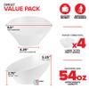 54oz White Plastic Serving Bowls (4 Pack) Large Disposable Snack Bowl Candy Dishes, Buffet Containers, Chips, Popcorn, Snacks, Punch, Salad Bar, Parties, Office Desk, Bridal Shower, Party Supplies view 2