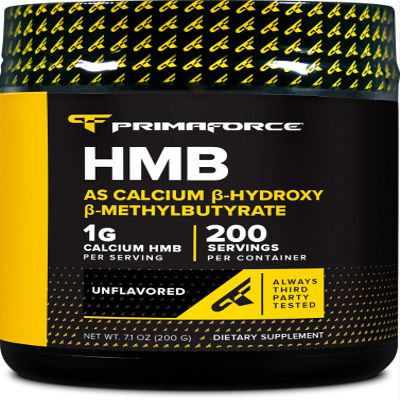 Primaforce HMB Supplement Powder (200g) (Unflavored) - Pure Calcium Beta-Hydroxy Beta-Methylbutrate