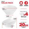 20oz White Plastic Serving Bowls (4 Pack) Medium Disposable Snack Bowl Candy Dishes, Buffet Containers for Chips, Popcorn, Snacks, Mints, Salad Bar, Parties, Office Desk, Bridal Shower, Party Supplies view 2