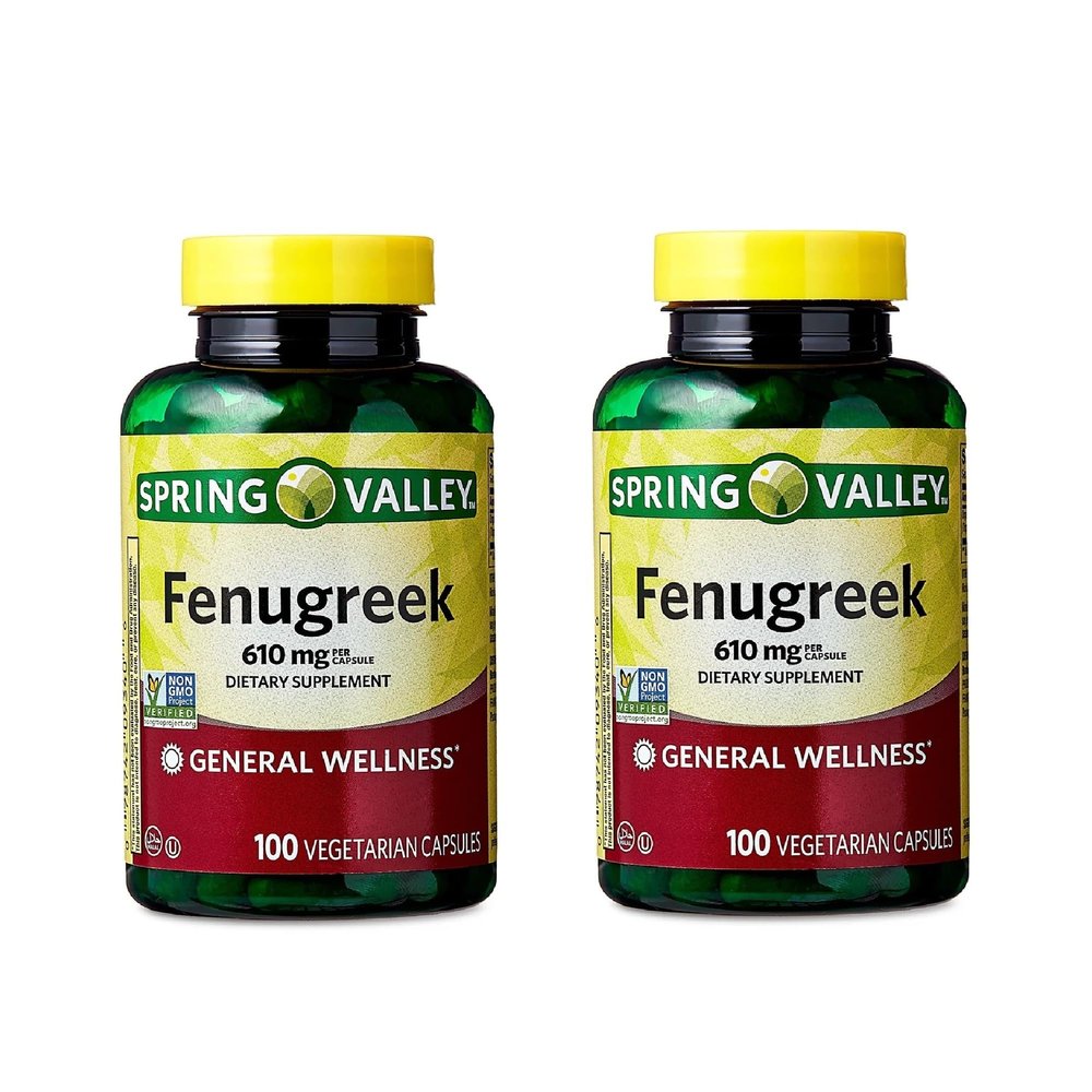 Unique Bundle Store Fenugreek 610mg  100 Vegetarian Capsules, Organic Fenugreek Extract, Fenogreco Organico, Non-GMO Herbal Supplement for Daily Wellness (Pack of 2)