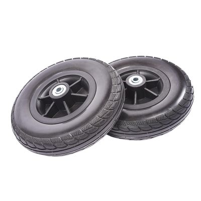 2PCS 7 Inch Manual Wheelchair Front Wheel, Black Solid Tire, Wheelchair Wheel Replacement, Black