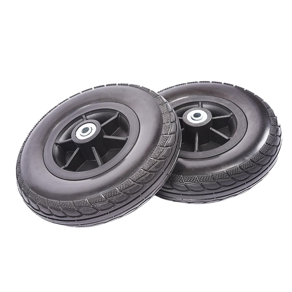 2PCS 7 Inch Manual Wheelchair Front Wheel, Black Solid Tire, Wheelchair Wheel Replacement, Black