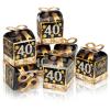 Qonmpcvu Square Boxes For Gifts, Black And Gold Decorations Box, 40th Birthday Favor Bags, 40h Party Favors Gifts Box, Favor Boxes For Party, Black And Gold Happy Birthday Bags With Candy (Black, M) view 1