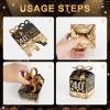 Qonmpcvu Square Boxes For Gifts, Black And Gold Decorations Box, 40th Birthday Favor Bags, 40h Party Favors Gifts Box, Favor Boxes For Party, Black And Gold Happy Birthday Bags With Candy (Black, M) view 4