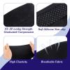 20-30 Mmhg Compression Socks, Open Toe Thigh High Compression Stockings for Men and Women with Non-slip Silicone (XXL Black) view 3