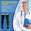 20-30 Mmhg Compression Socks, Open Toe Thigh High Compression Stockings for Men and Women with Non-slip Silicone (L Black) view 2