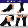 20-30 Mmhg Compression Socks, Open Toe Thigh High Compression Stockings for Men and Women with Non-slip Silicone (L Black) view 4