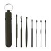6Pcs/Set Ear Wax Pickers Stainless Steel Earpick Wax Remover Curette Ear Pick Cleaner Ear Cleaner Spoon Care Ear Clean Tool(Black) view 1