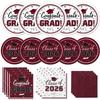 Graduation Party Supplies Kit Serves 50 - Graduation Party Maroon Class of 2026 Tableware, Disposable Dinner Plates, Dessert Plates, and Napkins for Congrats Grad Party Decorations view 1