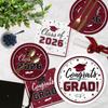 Graduation Party Supplies Kit Serves 50 - Graduation Party Maroon Class of 2026 Tableware, Disposable Dinner Plates, Dessert Plates, and Napkins for Congrats Grad Party Decorations view 4