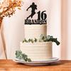 American football Birthday Cake Topper,Customizable Birthday Cake Topper,American football party,Silhouette American Football player for Birthday,Wedding,Anniversary,Graduate,Retirement. view 1