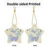 YYHHAOFA Fresh Orchids Picture Christmas Ceramic Star Pendant - Festive Hanging Ornament for Stores, and Homes 3 x 2.7 in view 2