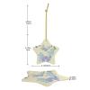 YYHHAOFA Fresh Orchids Picture Christmas Ceramic Star Pendant - Festive Hanging Ornament for Stores, and Homes 3 x 2.7 in view 3
