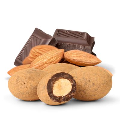 Dark Chocolate Cocoa Dusted Almonds by It's Delish, 12 OZ Bulk Bag | Choc Covered Almond Candy Snack | Healthy Snacks, Keto, Vegan, Dairy Free, Kosher