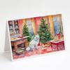 Caroline's Treasures DAC3831GCA7P Japanese Spitz Christmas Cookies Greeting Cards Pack of 8 Blank Cards with Envelopes Whimsical A7 Size 5x7 Blank Note Cards view 1