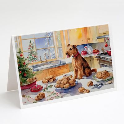 Caroline's Treasures DAC3846GCA7P Lakeland Terrier Christmas Cookies Greeting Cards Pack of 8 Blank Cards with Envelopes Whimsical A7 Size 5x7 Blank Note Cards