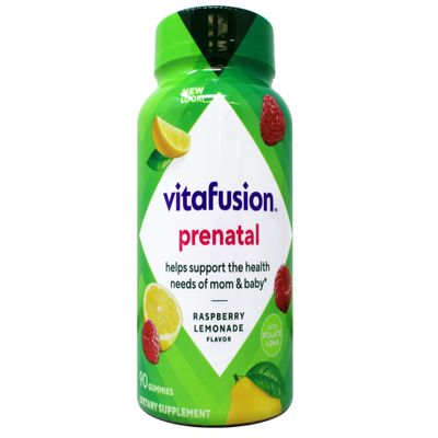 vitafusion PreNatal 90 Count Pregnancy Vitamins for Women Gummy Vitamins, Raspberry Lemonade Flavored