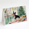 Caroline's Treasures DAC3745GCA7P Boston Terrier Christmas Cookies Greeting Cards Pack of 8 Blank Cards with Envelopes Whimsical A7 Size 5x7 Blank Note Cards view 1