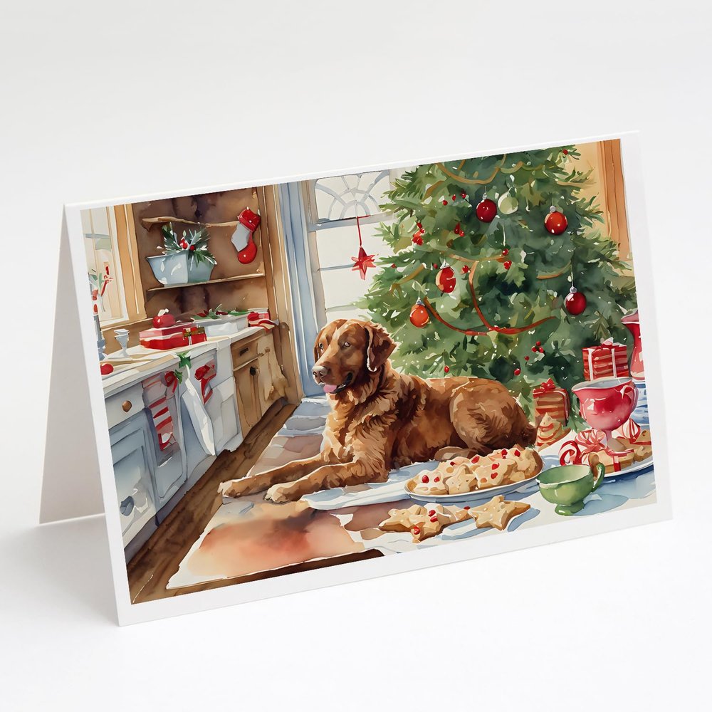Caroline's Treasures DAC3765GCA7P Chesapeake Bay Retriever Christmas Cookies Greeting Cards Pack of 8 Blank Cards with Envelopes Whimsical A7 Size 5x7 Blank Note Cards
