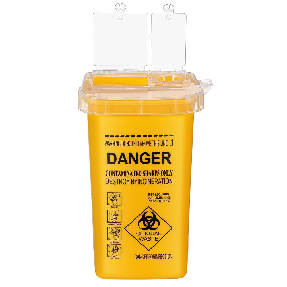 SEWOART Travel Sharps Container Small Container Home Use Pp Material Needle Disposal Box