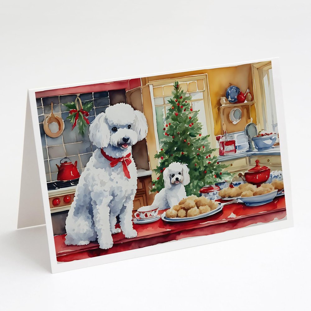 Caroline's Treasures DAC3870GCA7P Poodle Christmas Cookies Greeting Cards Pack of 8 Blank Cards with Envelopes Whimsical A7 Size 5x7 Blank Note Cards