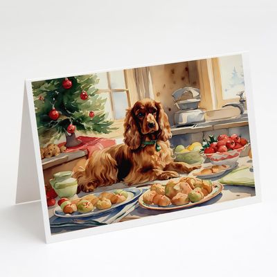 Caroline's Treasures DAC3769GCA7P Cocker Spaniel Christmas Cookies Greeting Cards Pack of 8 Blank Cards with Envelopes Whimsical A7 Size 5x7 Blank Note Cards