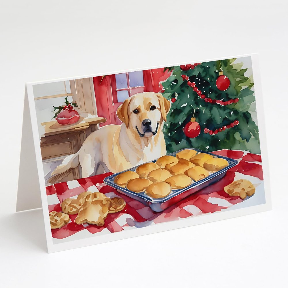 Caroline's Treasures DAC3843GCA7P Labrador Retriever Christmas Cookies Greeting Cards Pack of 8 Blank Cards with Envelopes Whimsical A7 Size 5x7 Blank Note Cards