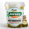 Jersey Pickles - Sweet Horseradish Chips (Quart) - Fresh, Keto-Friendly, and Perfect for Snacks, Sandwiches, or Salads  The perfect Pickle Jars Cornichon for Families or Gatherings view 1