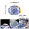 ZEBEYE Pet urn,Large Adult Urn for Human Ashes - Cremation Funeral Burial Keepsake Urns for Ashes Adult, Ceramic Sealed Jar with Hand-Painted Blue and White Pattern, Large Ceramic Pet Urn,3650ml view 4