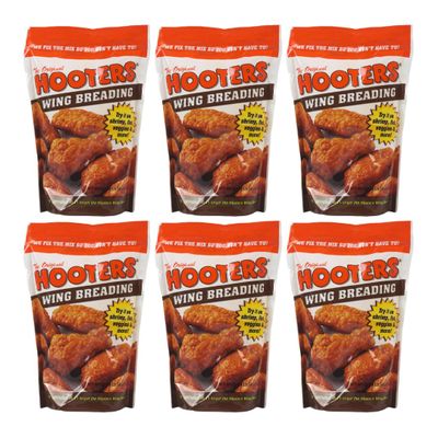 The Original Hooters Wing Breading - Crispy & Crunchy Coating - Ideal for Chicken, Fish, & Vegetables (6 Pack)