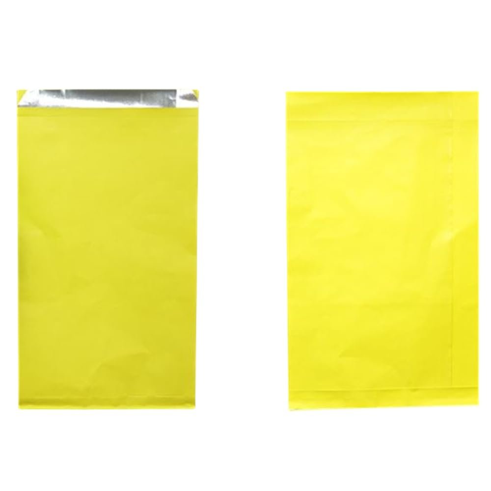 100 Pcs Aluminum Foil Hamburger Sleeves,Aluminum Foil Hot Dog Bags,Grease Resistant Serving Snack Bags For hot dogs, hamburgers, sandwiches, bagels (Yellow)