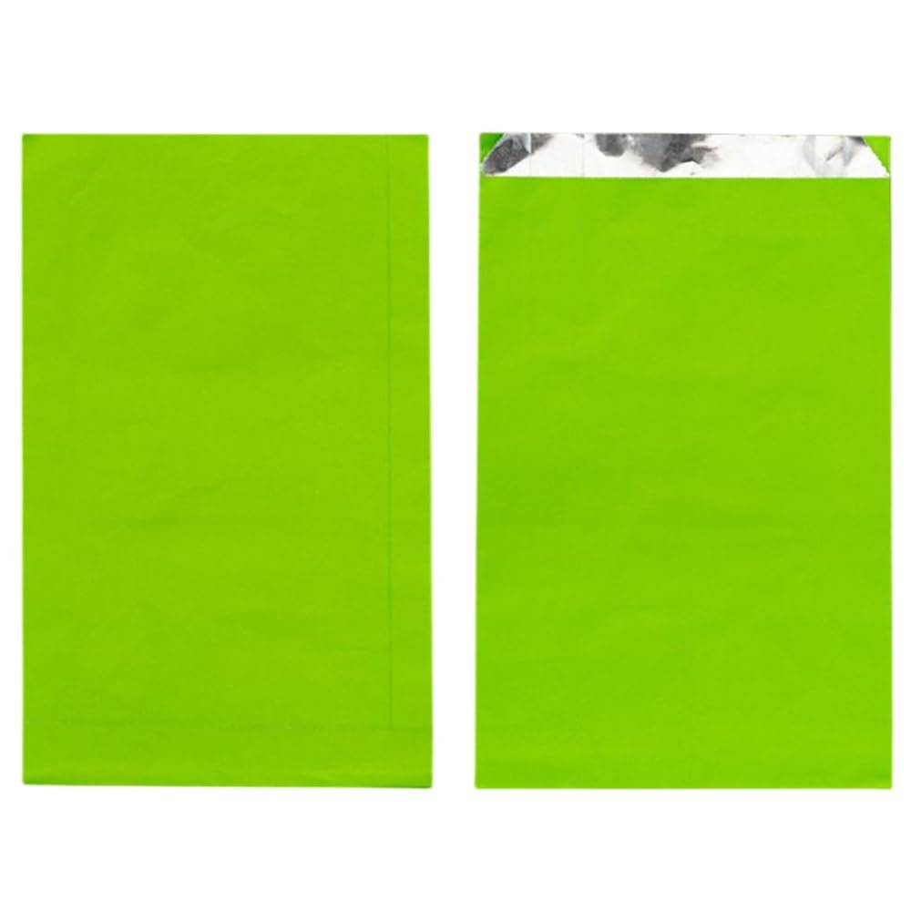 100 Pcs Aluminum Foil Hamburger Sleeves,Aluminum Foil Hot Dog Bags,Grease Resistant Serving Snack Bags For hot dogs, hamburgers, sandwiches, bagels (Green)