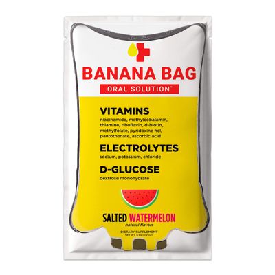 Banana Bag Oral Solution Packets 5pk  Electrolytes Powder Packets Drink Mixes, Instant Hydration, Vitamin C & B-Complex, Salted Watermelon Flavor