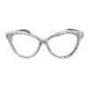 helena Women Crystal Rhinestone Reading Glasses Diamond Cat Eye Reading Glasses for Women Blue Light Blocking Magnifying Glasses (white, 1.25, x) view 1