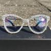 helena Women Crystal Rhinestone Reading Glasses Diamond Cat Eye Reading Glasses for Women Blue Light Blocking Magnifying Glasses (white, 1.25, x) view 2