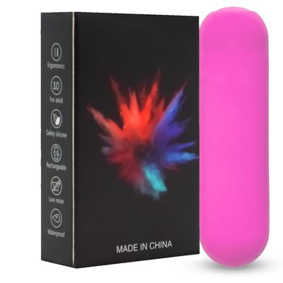 10 Modes of Automatic Waterproof USB Charging mini Back Massager (Pink)