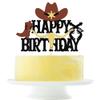 Cowboy Happy Birthday Cake Topper shiny cowboy happy birthday cake topper for boys girls cowboy themed birthday decorations (1) view 1