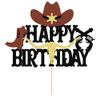 Cowboy Happy Birthday Cake Topper shiny cowboy happy birthday cake topper for boys girls cowboy themed birthday decorations (1) view 3