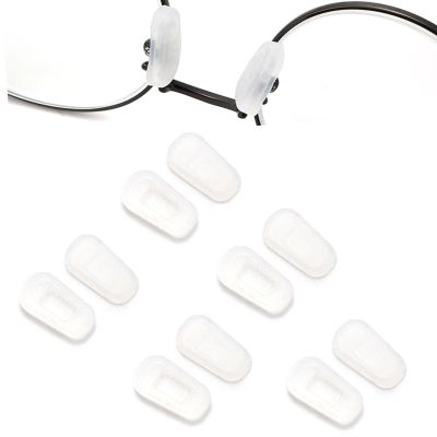 Eyeglass Nose Pads Covers Slip-on Silicone Glasses Nose Pad Anti Slip Soft Nose Pads for Eyeglasses Repair Kit(5 Pairs), Clear/S