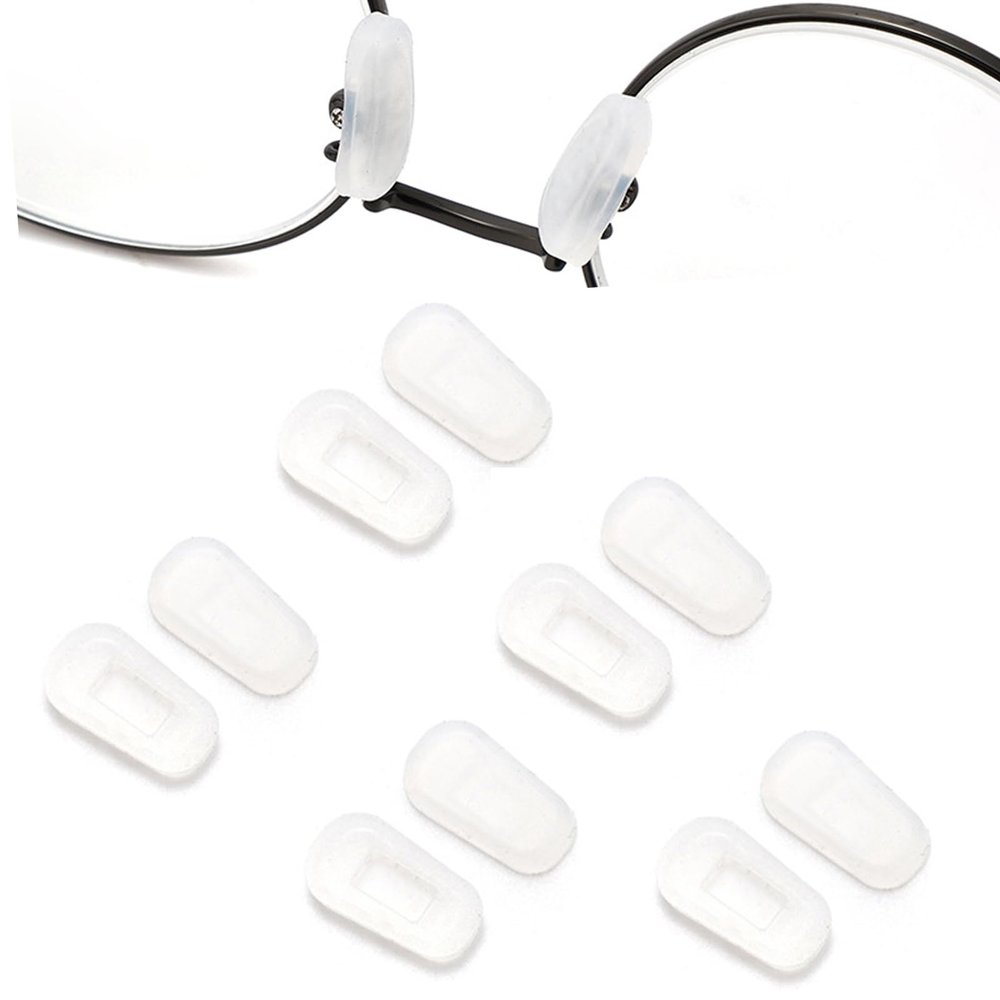 Eyeglass Nose Pads Covers Slip-on Silicone Glasses Nose Pad Anti Slip Soft Nose Pads for Eyeglasses Repair Kit(5 Pairs), Clear/S