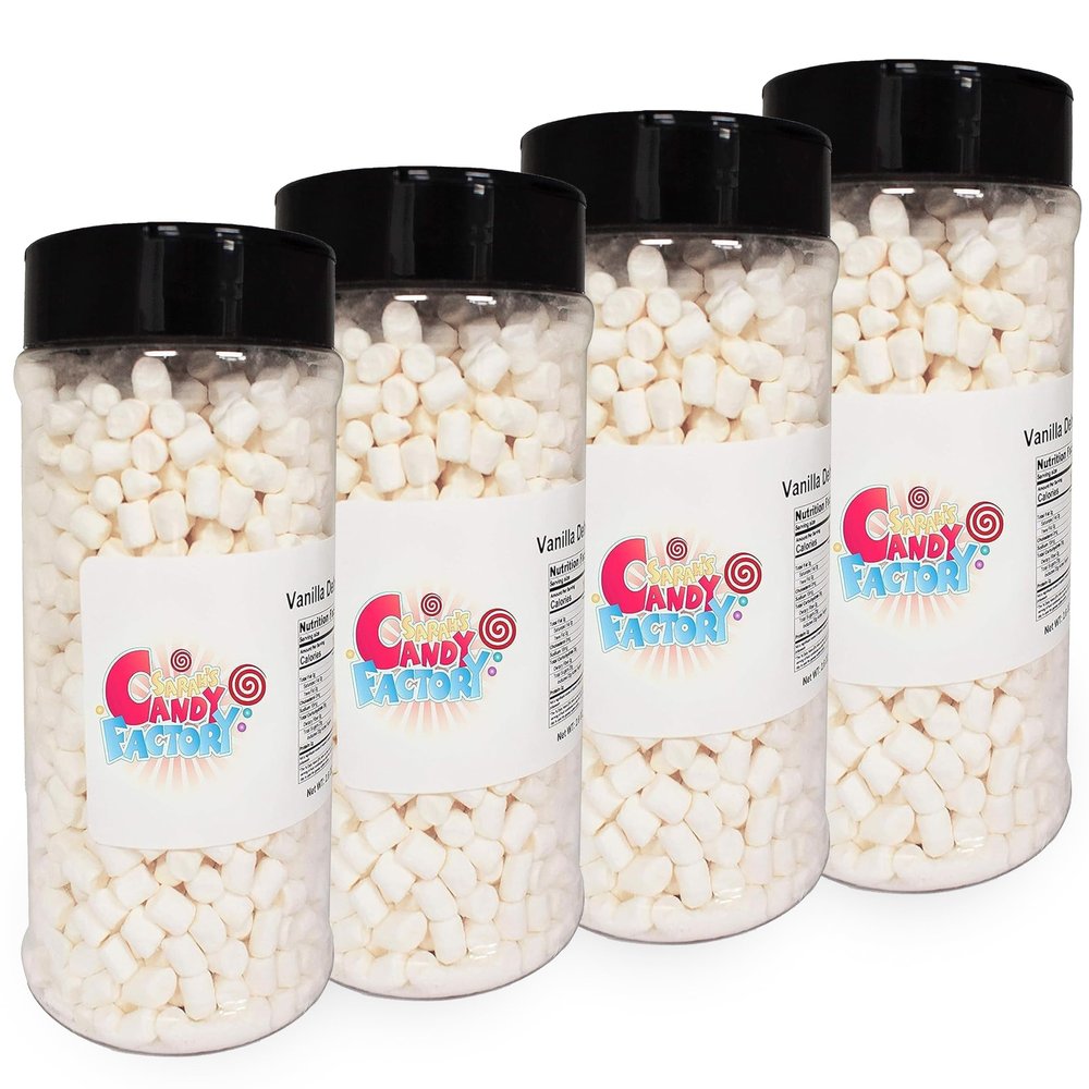 Sarah's Candy Factory Variety Dehydrated Marshmallow Bits, Vanilla Marshmallows in Jar, Assorted Marshmallows in Jar (Vanilla-Vanilla) 2 PACK (4 UNITS)