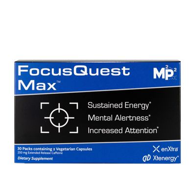 FocusQuest Max Focus Supplement with Extended Release Caffeine and L-Theanine, Nootropic Supplement for Energy and Productivity - Vegan, Gluten-Free for Professionals, Students, Busy Moms and Fitness