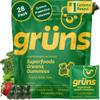 Gruns Adults Super Greens Multivitamin Gummies, Superfood Vitamin Gummy Bears with Spirulina, Chlorella, Prebiotic Fiber for Digestive Health, Adaptogens Supplement, 20 Vitamins & Minerals, 28 Count view 1