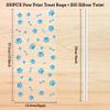 BOEIAC 200 Pcs Paw Print Cellophane Bags, Paw Print Cellophane Treat Bags, Heat Sealable Dog Paw Favor Bags, Clear Gift Candy Bags with 200 Pcs Silver Twist Ties for Pet Birthday Party Favor, Blue view 2